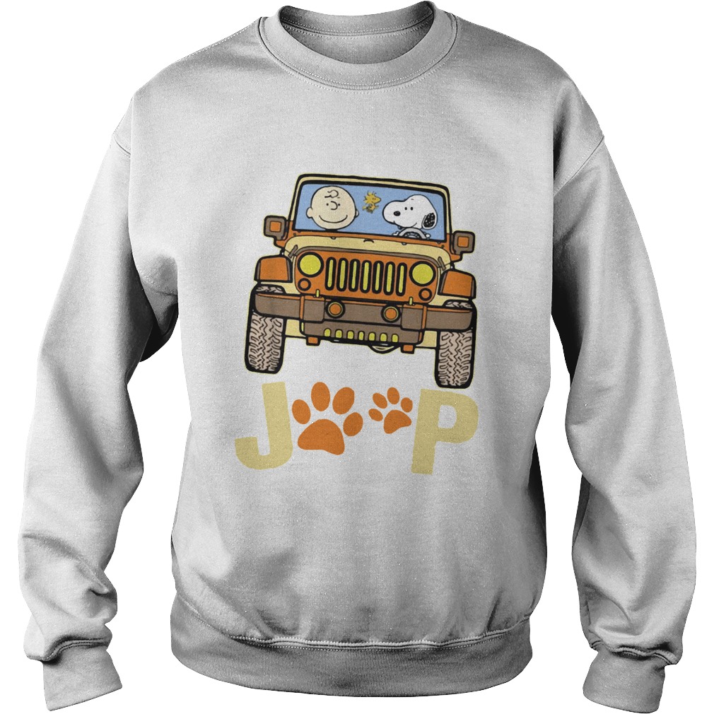 Charlie Brown and Snoopy Jeep paw dog Sweatshirt