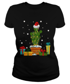 Christmas Lights Cactus Lover Funny Xmas  Classic Ladies