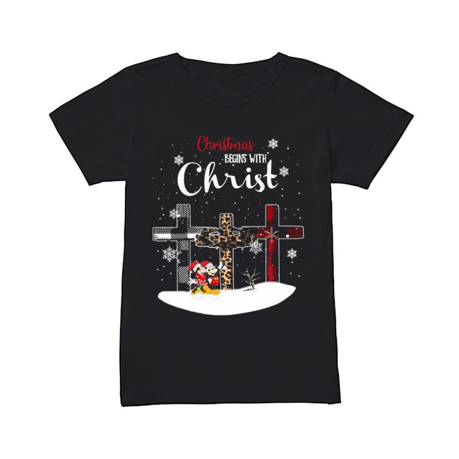 Christmas begins with christ cross Mickey Mouse Classic Women's T-shirt