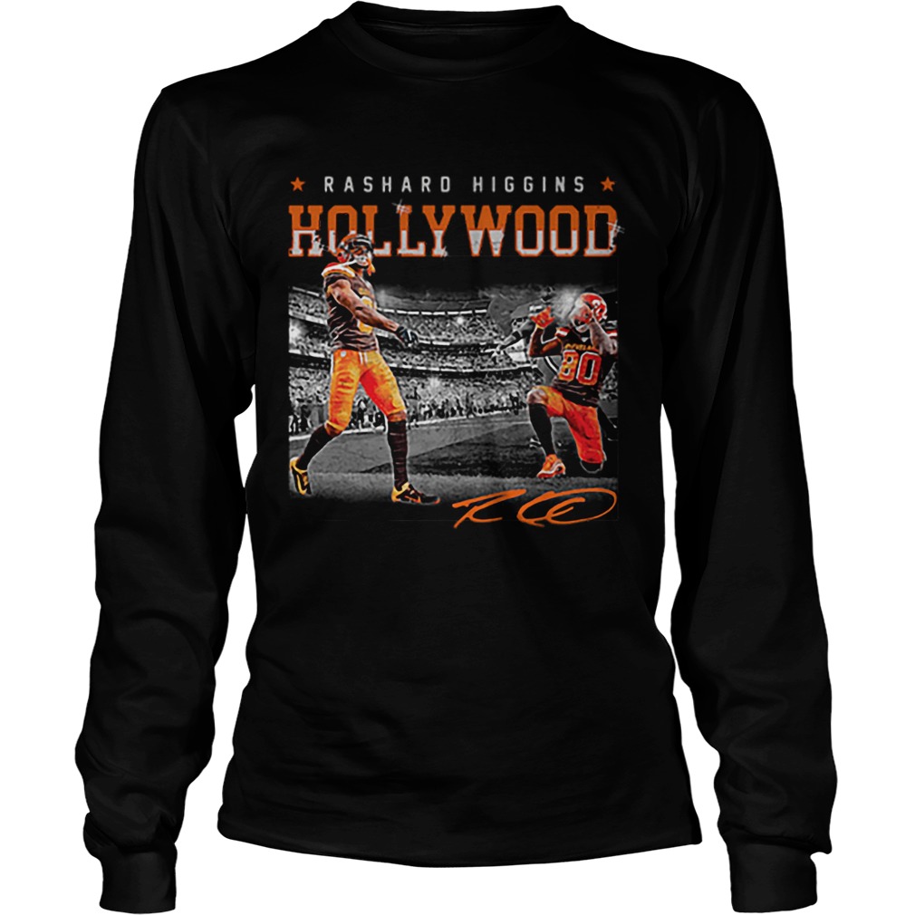 Cleveland Browns Rashard Higgins Holly Wood signature LongSleeve