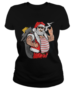 Cool Santa Claus Yule Tattoo Funny Christmas Xmas Gift  Classic Ladies
