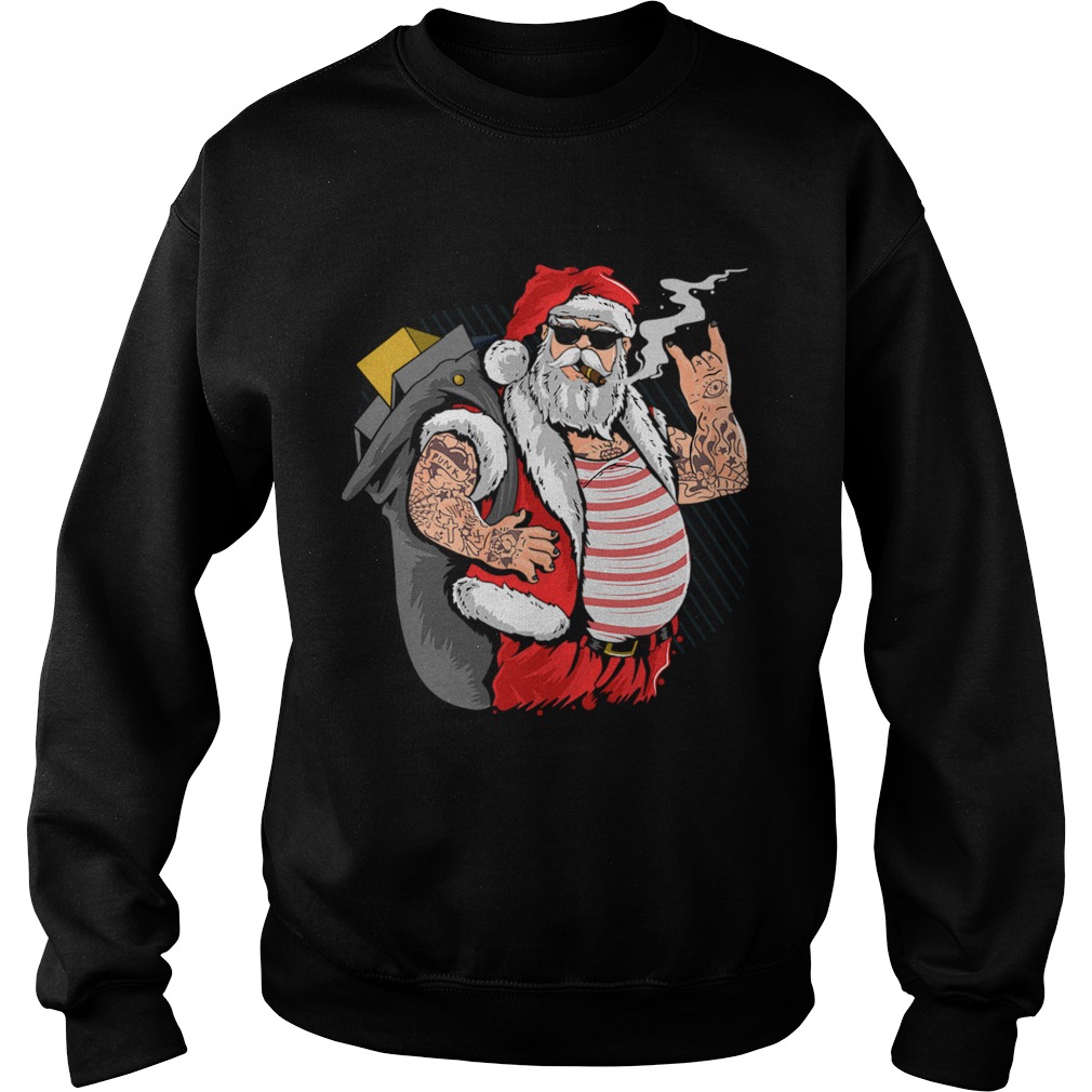 Cool Santa Claus Yule Tattoo Funny Christmas Xmas Gift Sweatshirt