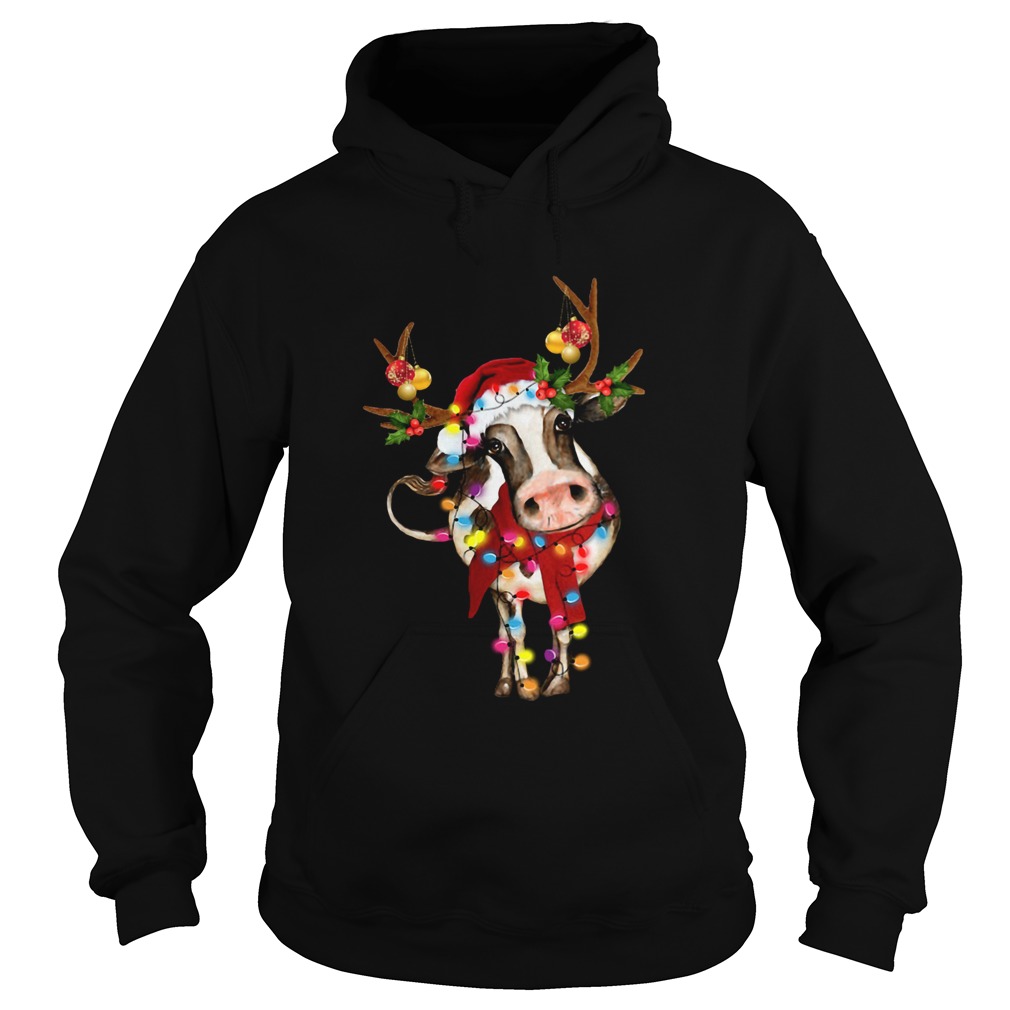 Cow Gorgeous Reindeer Light Christmas Hoodie
