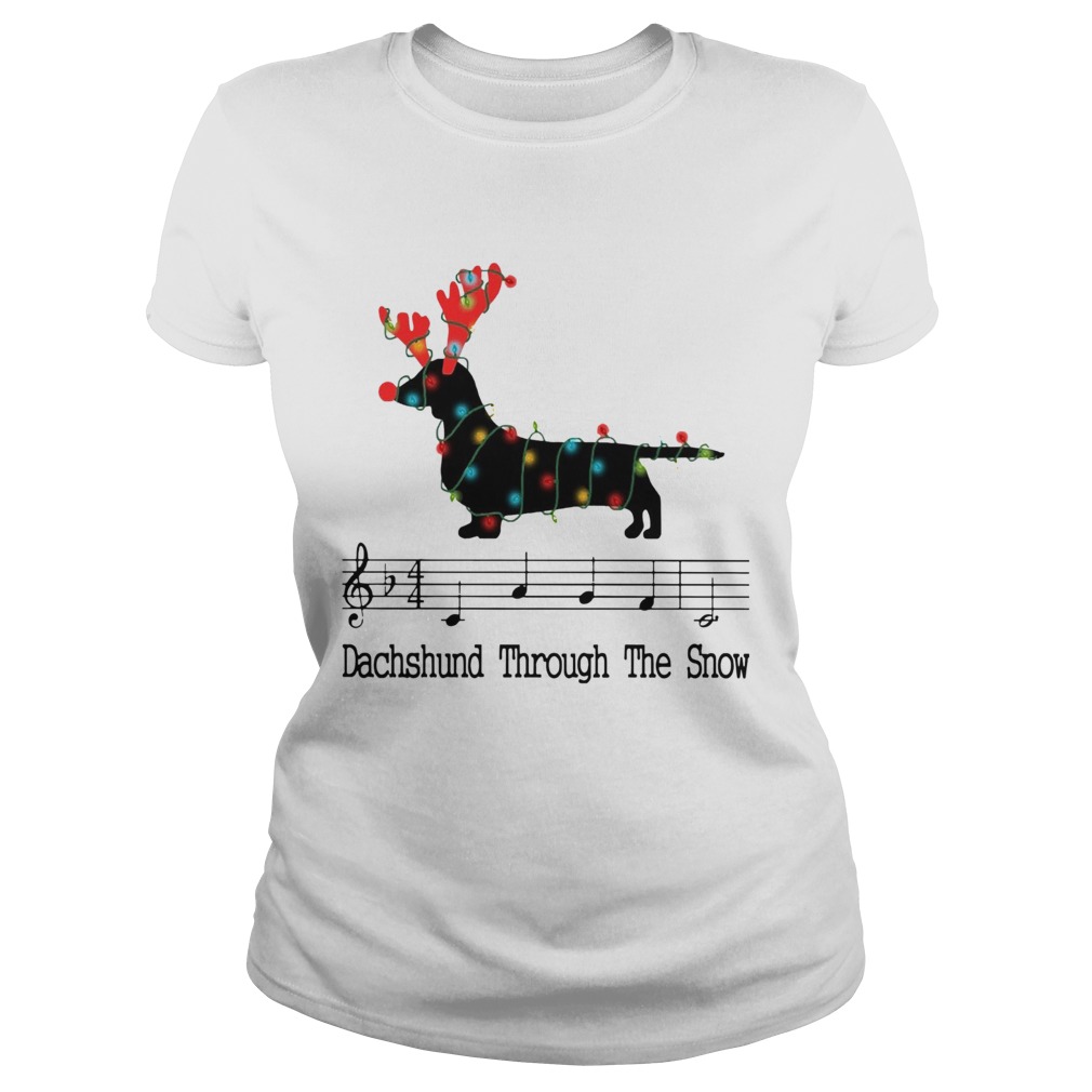 Dachshund Through The Snow Christmas Lights Classic Ladies