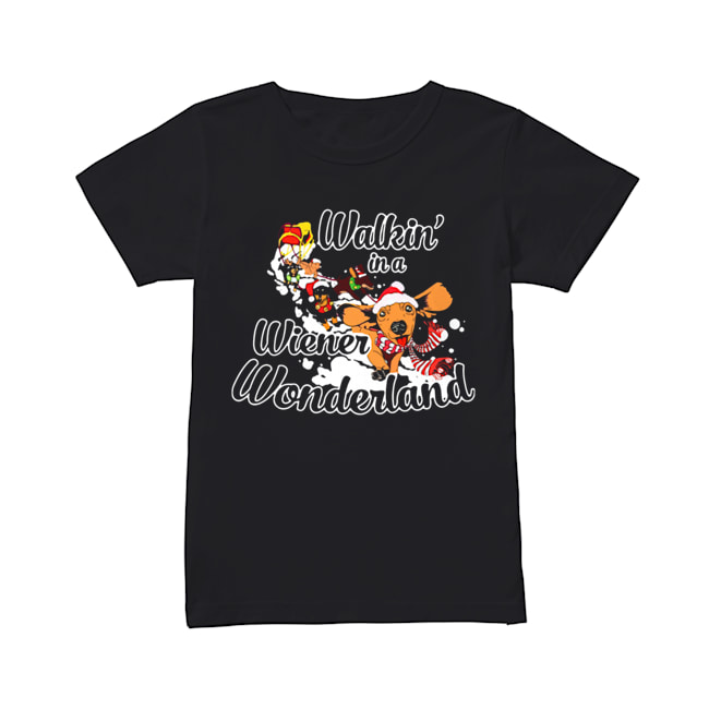 Dachshund Walkin’ In A Wiener Wonderland Christmas Shirt Classic Women's T-shirt
