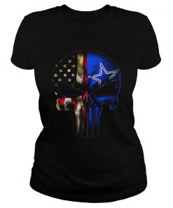 Dallas Cowboys And American Flag Veteran Skull  Classic Ladies
