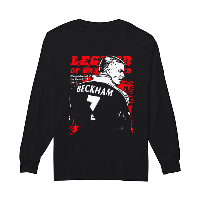 David Beckham Of Manchester United Legend Magnificent 7 The Class Of 92 DB 7 Long Sleeved T-shirt 