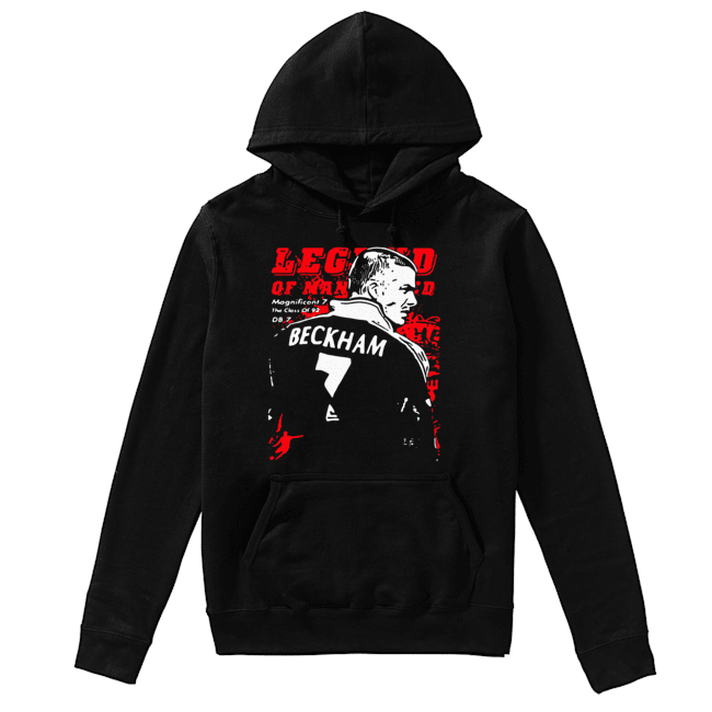 David Beckham Of Manchester United Legend Magnificent 7 The Class Of 92 DB 7 Unisex Hoodie