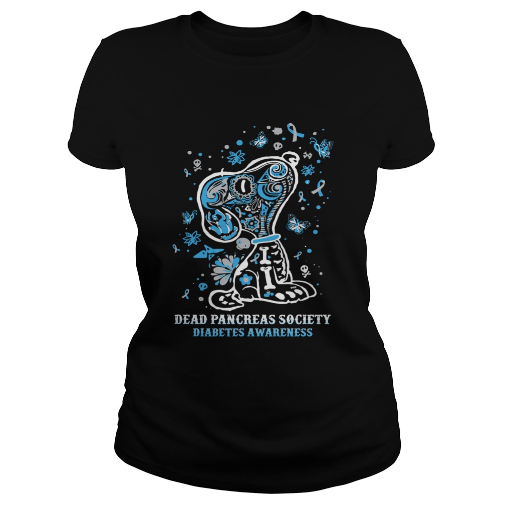 Dead pancreas society diabetes awareness Snoopy Classic Ladies