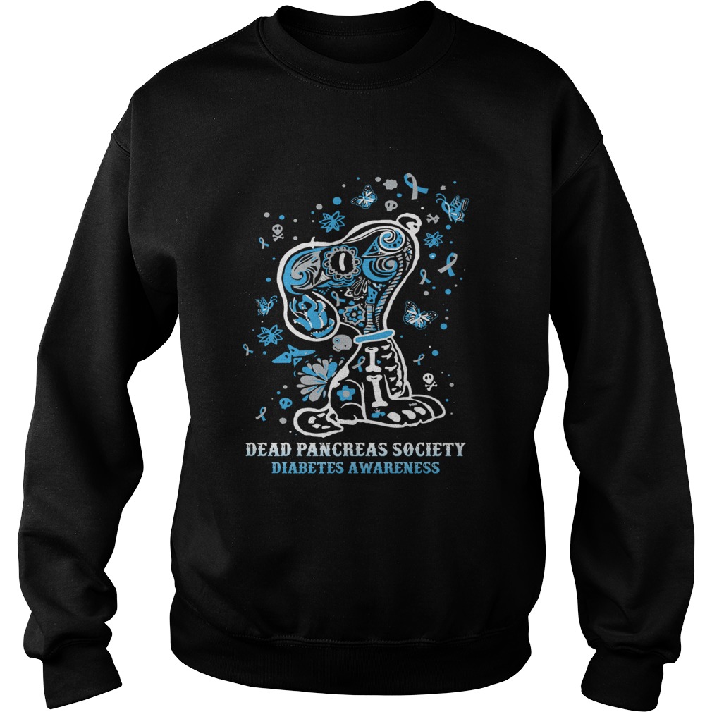 Dead pancreas society diabetes awareness Snoopy Sweatshirt
