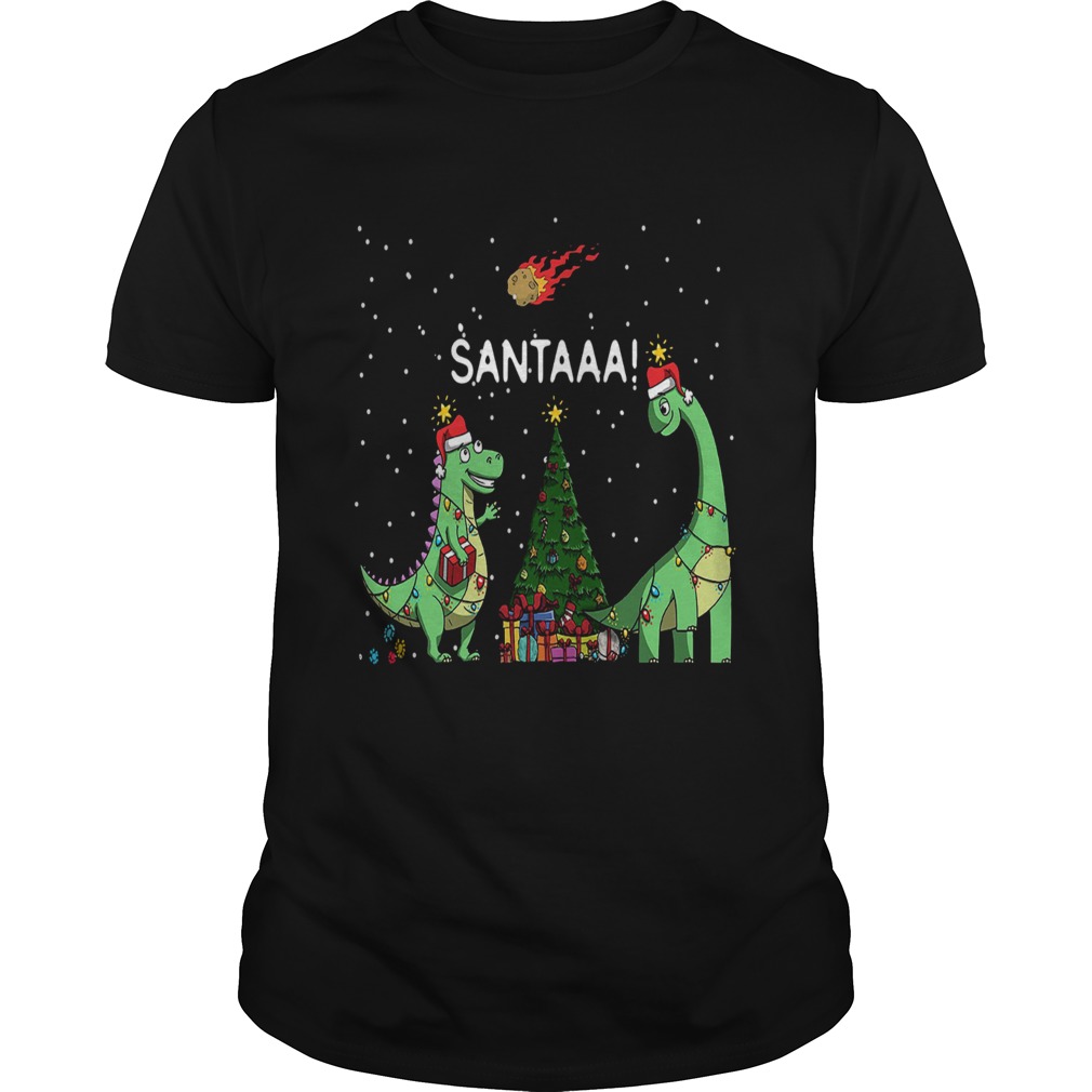 Dinosaur Santa Christmas Tree shirt