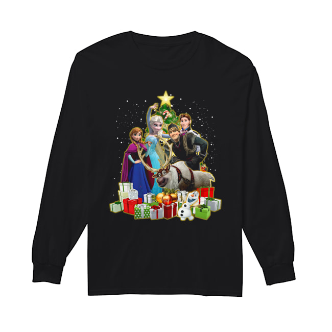 Disney Frozen Characters Merry Christmas Gifts Long Sleeved T-shirt