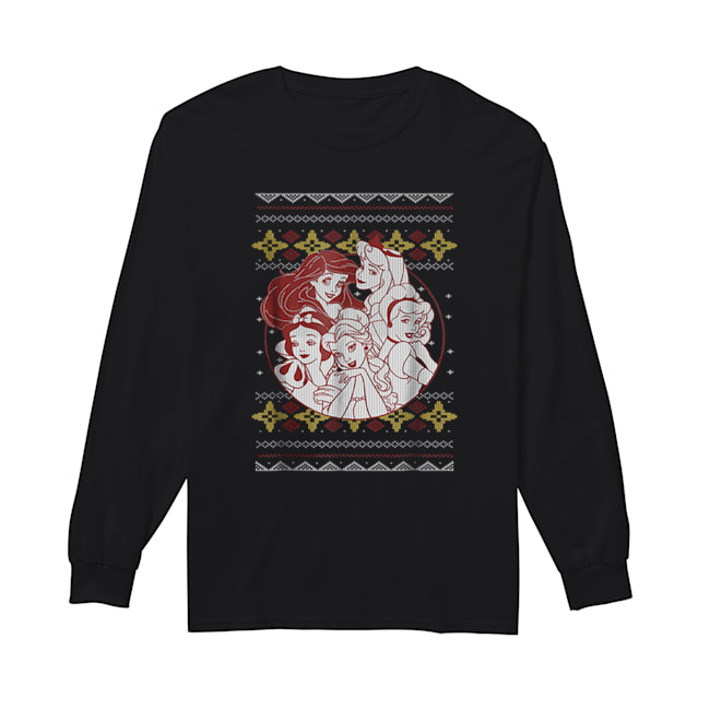 Disney Princess Circle Group Shot Ugly Christmas Long Sleeved T-shirt