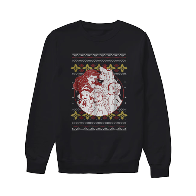Disney Princess Circle Group Shot Ugly Christmas Unisex Sweatshirt