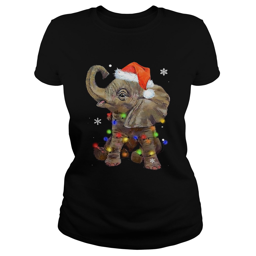 Elephant Santa Christmas Light Classic Ladies