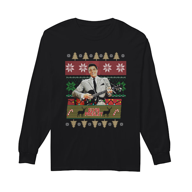 Elvis Presley Knitting Pattern Christmas Long Sleeved T-shirt