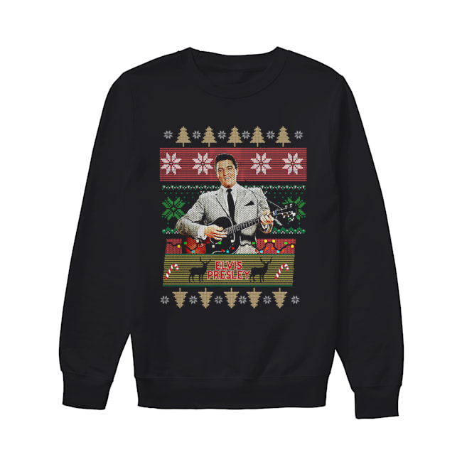 Elvis Presley Knitting Pattern Christmas Unisex Sweatshirt