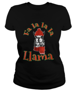 Fa La La Llama Shirt Funny Christmas  Classic Ladies