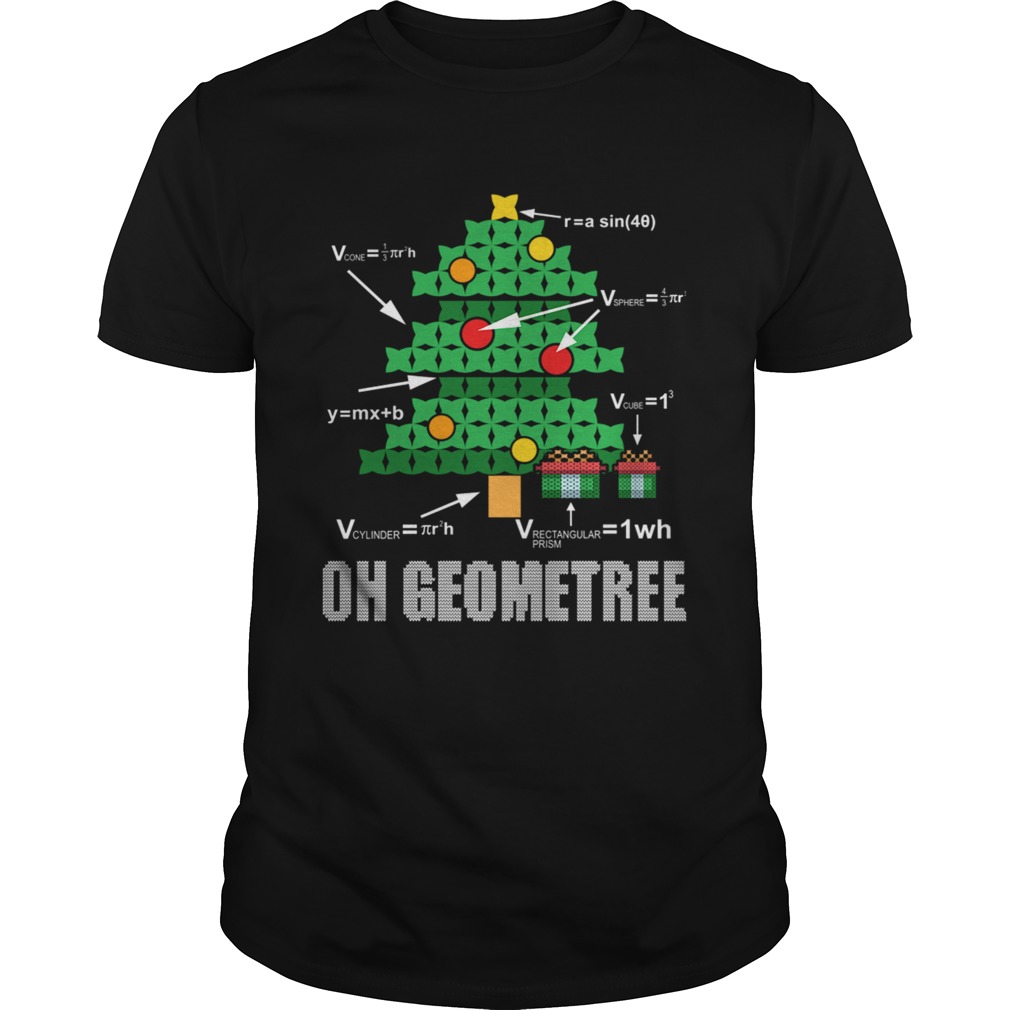 Funny Math Geometry Christmas Tree Geometree Teacher shirt