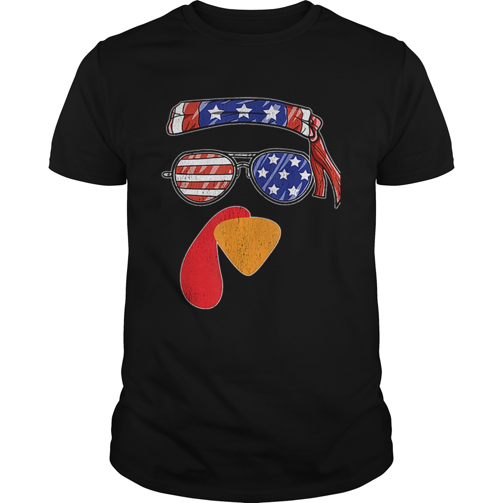 Funny Thanksgiving Fall Turkey Face USA Sunglasses Gift shirt
