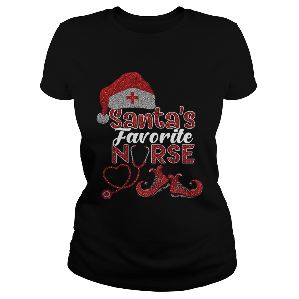 Glitter Santas Favorite Nurse Christmas Classic Ladies