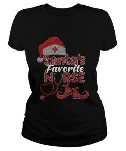 Glitter Santas favorite nurse Christmas  Classic Ladies