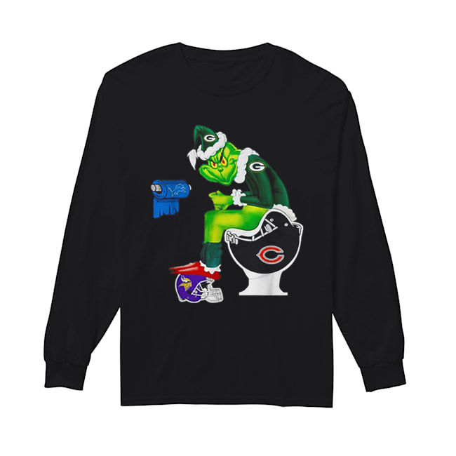 Green Bay Packers Grinch Toilet Minnesota Vikings Miami Dolphins Patroits Long Sleeved T-shirt 