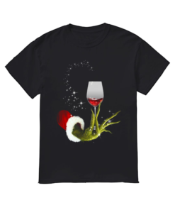 Grinch Hand Holding Glass of Wine  Classic Men's T-shirt