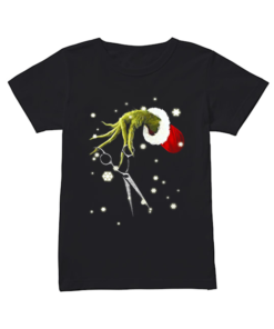 Grinch Hand Holding Scissor Christmas  Classic Women's T-shirt
