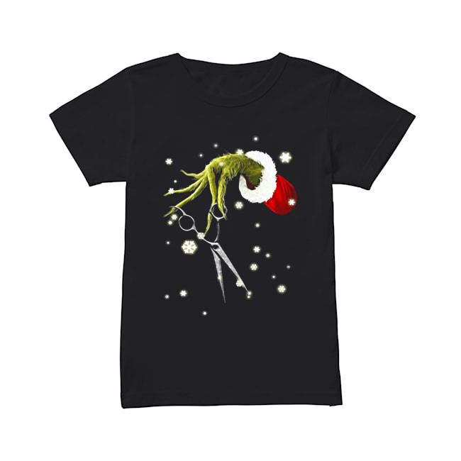 Grinch Hand Holding Scissor Christmas Classic Women's T-shirt