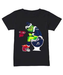 Grinch Seattle Seahawks San Francisco 49ers Los Angeles Rams Arizona Cardinals Toilet  Classic Women's T-shirt