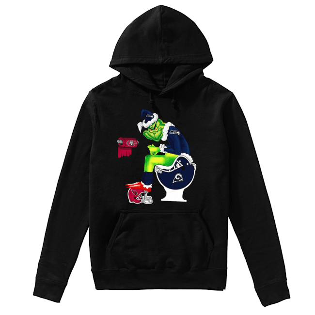 Grinch Seattle Seahawks San Francisco 49ers Los Angeles Rams Arizona Cardinals Toilet Unisex Hoodie