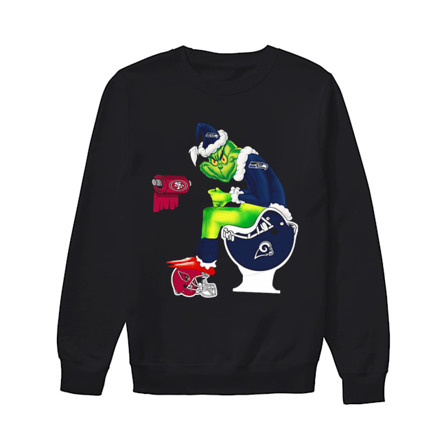 Grinch Seattle Seahawks San Francisco 49ers Los Angeles Rams Arizona Cardinals Toilet Unisex Sweatshirt