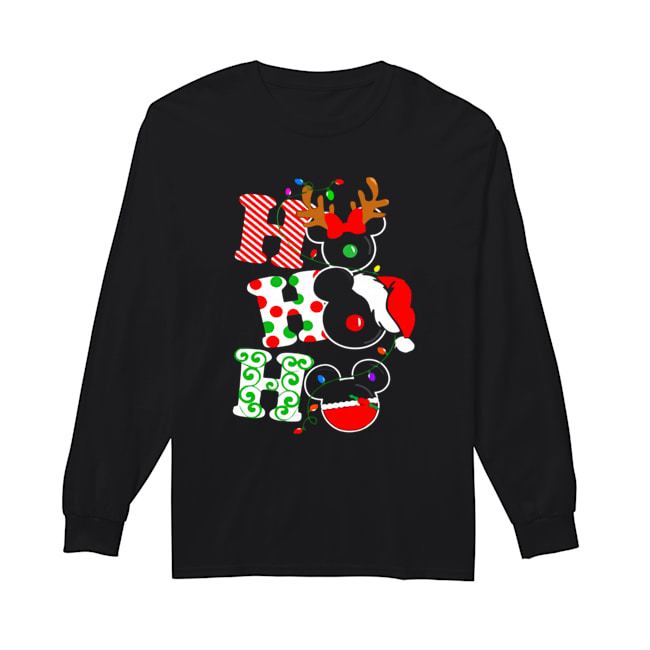 Ho ho ho Merry Christmas Disney Mickey Long Sleeved T-shirt 
