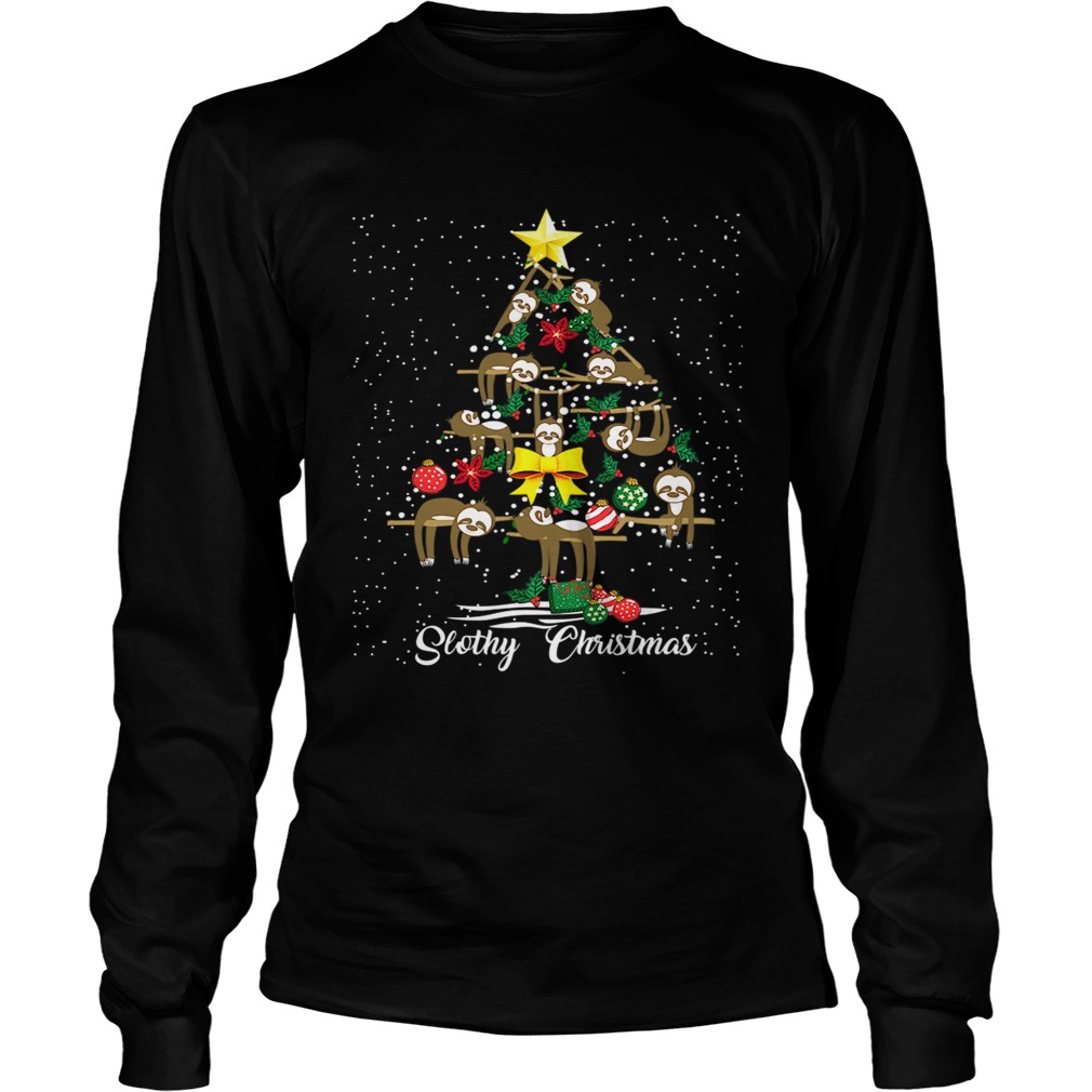 I Love Slothy Christmas Tree LongSleeve