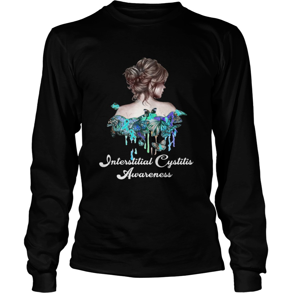 Interstitial Cystitis Awareness Butterfly Ribbon Woman LongSleeve