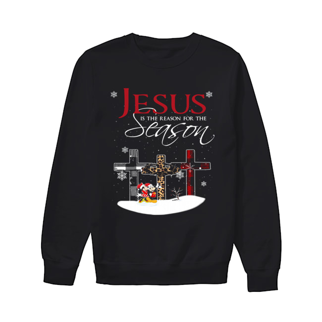 Jesus is the reason for the season christmas cross Mickey Mouse Unisex Sweatshirt