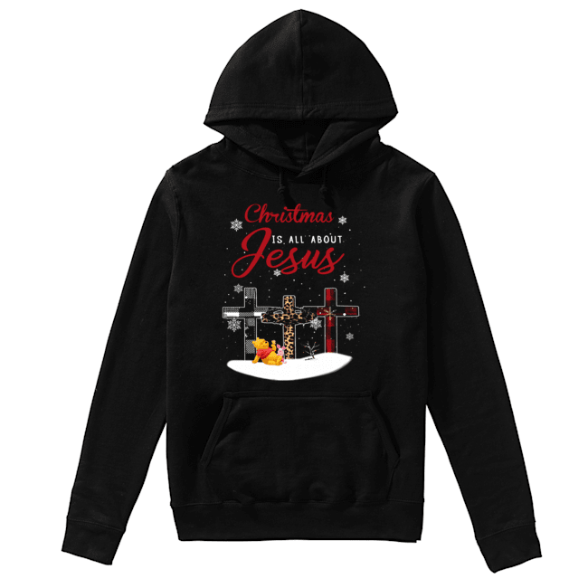 Jesus is the reason for the season christmas cross Pooh and Piglet Unisex Hoodie