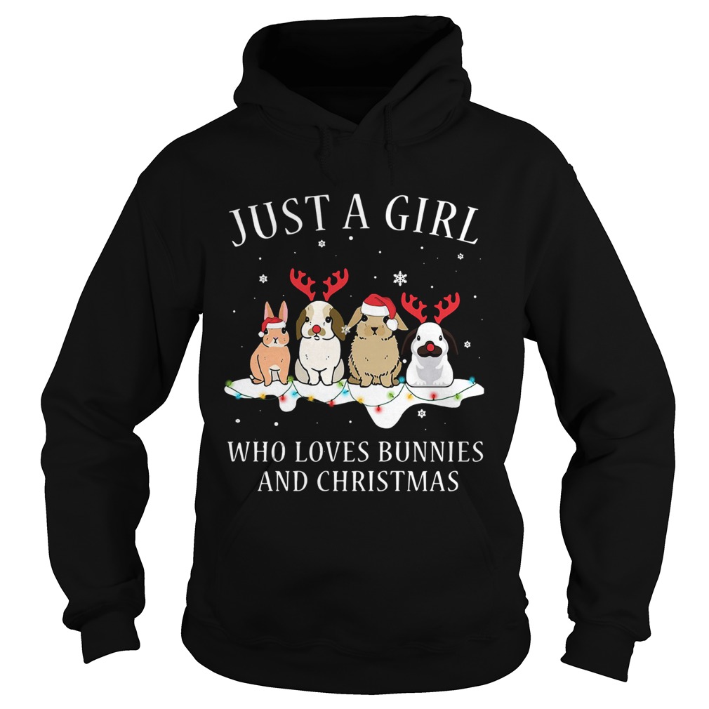 Just A Girl Who Love Bunnies And Christmas Hoodie
