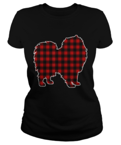Keeshond Christmas Dog Buffalo Plaid  Classic Ladies