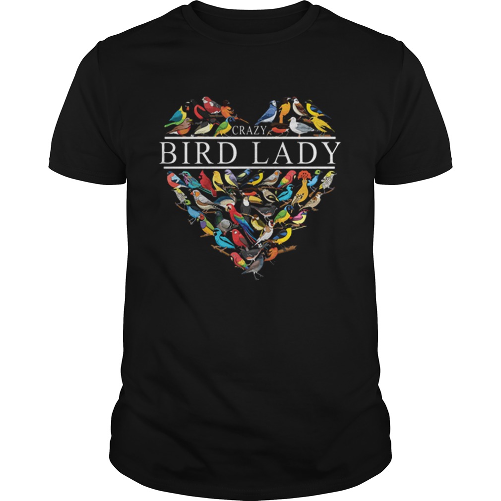 Love Crazy bird lady heart shirt