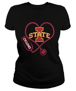 Love Iowa State Cyclones Stethoscope Heartbeat nurse  Classic Ladies