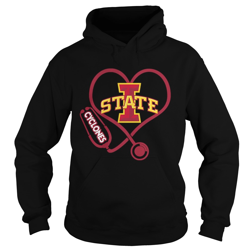 Love Iowa State Cyclones Stethoscope Heartbeat nurse Hoodie