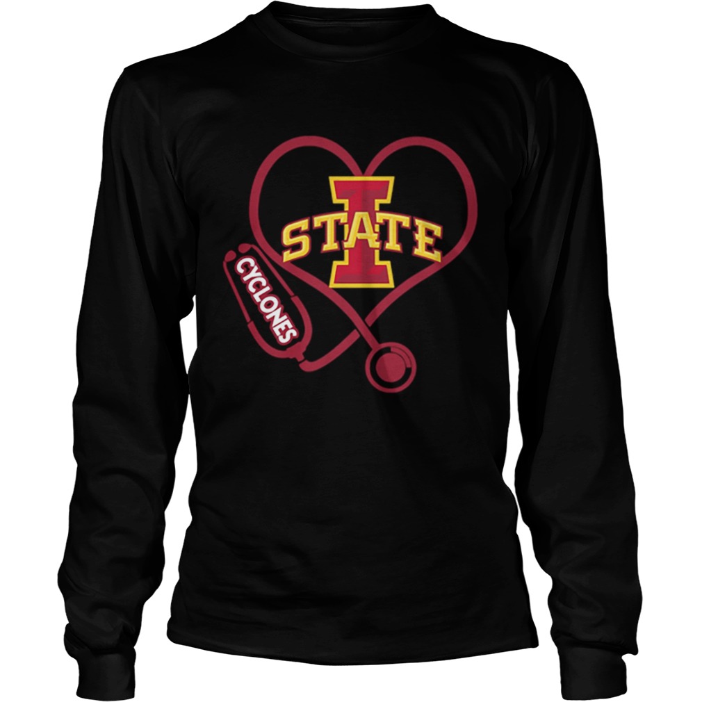 Love Iowa State Cyclones Stethoscope Heartbeat nurse LongSleeve