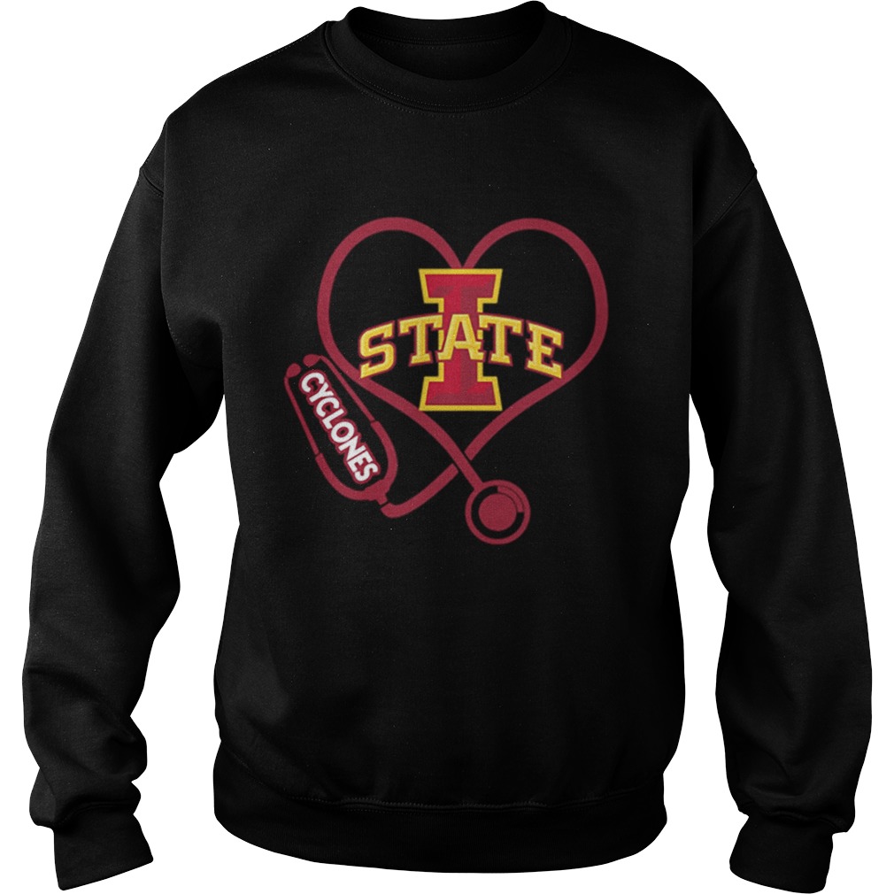 Love Iowa State Cyclones Stethoscope Heartbeat nurse Sweatshirt