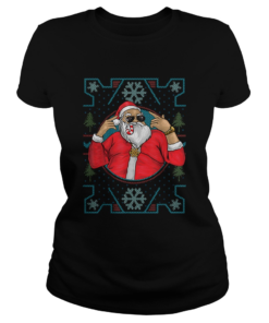 Mens Funny Dirty Rapper Santa Christmas  Classic Ladies