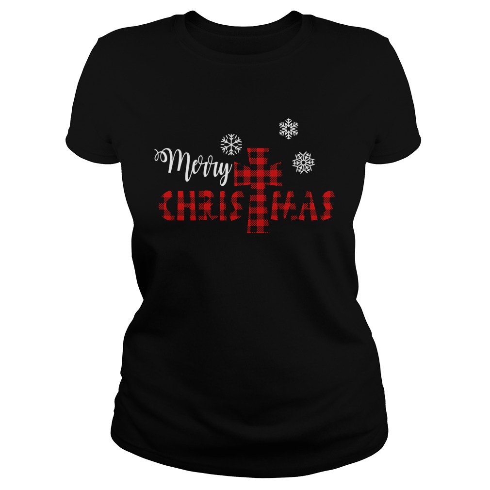 Merry Christmas Christ Buffalo Plaid Xmas Classic Ladies