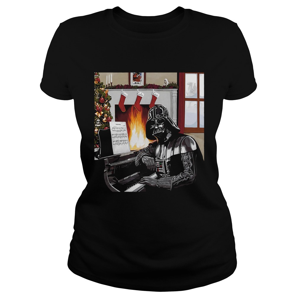 Merry Christmas Darth vader playing piano music noel Funny Classic Ladies