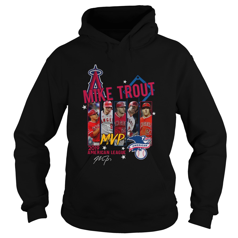 Mike Trout Los Angeles Angels MVP American League 2019 Signature Hoodie