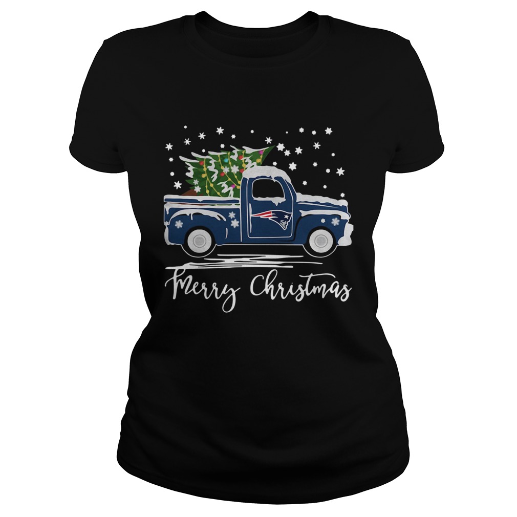 New England Patriots Pickup Truck Merry Christmas Classic Ladies